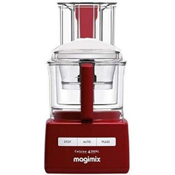 Magimix 3L Capacity Red Food Processor Model 4200XL with Powerful Motor, 6 in 1 Functionality, and Includes 3 BPA-Free Bowls