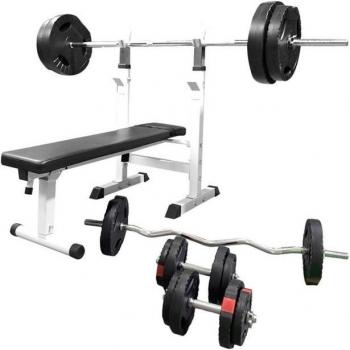 Banco de Entrenamiento con Pesas de Triple Agarre 100 kg
