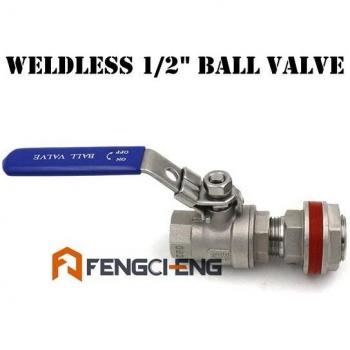 Homebrew Bahre Brauen Wasserkocher Ballventil-Set 304‑Edelstahl, 1/2 NPT