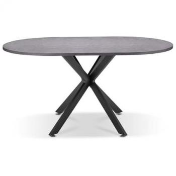 Mesa Marui Big Ovalada de Madera y Metal con Soporte Central Kiso 180x100 cm