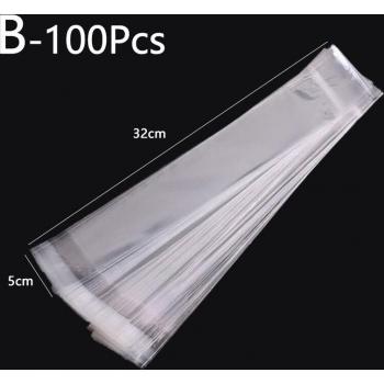 100Pcs Clear Self-Sealing Bags for Cookies and Small Items