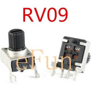 RV09 Potenciometro Horizontal – Kit de 10 (B5K, B10K, B50K, B100K)