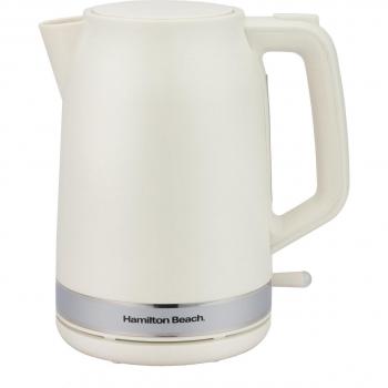 Cream-colored Electric Kettle with Matte Surface and 1.7L Capacity