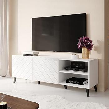 Armario Vitrina Abeto 150cm Blanco Brillante