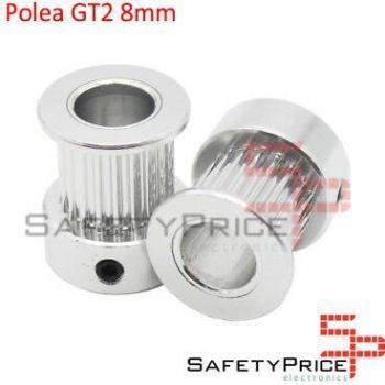 Eje de polea GT2 20 dientes, 8 mm de diámetro