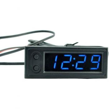 Thermomètre + Voltmètre + Horloge numérique LED pour voiture