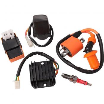 GY6 Ignition Coil AC CDI Spark Plug Regulator Relay Kit