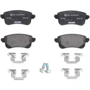 Jeu de plaquettes de frein à disque TEXTAR 2210301, Arrière pour RENAULT GRAND SCENIC 3, non préparé pour indicateur d'usure avec vis d'étrier accessoires