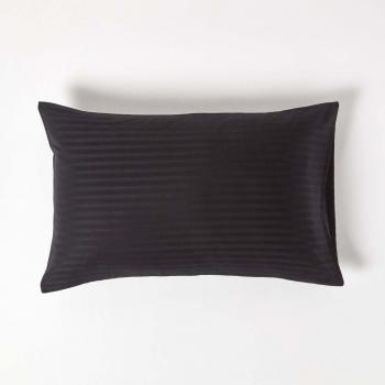 Coton Égyptien Satin Noir – Taie d’Oreiller 330 Fils (50×75 cm)