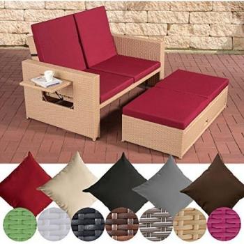 Polyrattan‑Lounger CLP Ancona I Garten‑Set Rubinrot – 1,25 mm Stärke