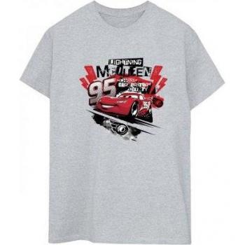 Disney Frauen-Car-Tee Lightning McQueen Collage Baumwolle Boyfriend weiß