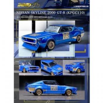 Skyline 2000 GT‑R 1/64 Inno Models Racing Concept – Blue Finish