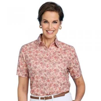 Chums Peach Cotton Blouse – Short Sleeve