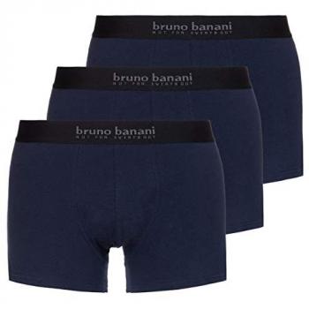 Boxershorts „Short 3Pack Energy Cotton“ – Bruno Banani, Herren, 93 % Baumwolle, 7 % Elasthan, blau (Navy), Gr. L