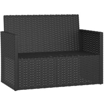 Terrasse bench noir 105 cm, mobilier extérieur résine tressée
