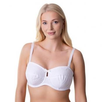 Camille Women’s Strapless Wire Bra – White, 34E