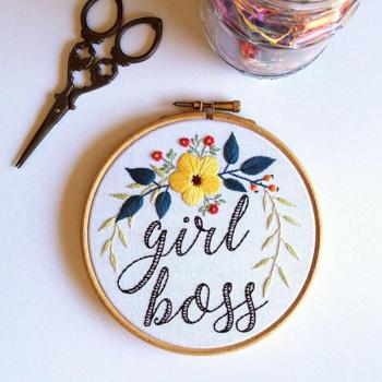 Kit de broderie florale en 3D