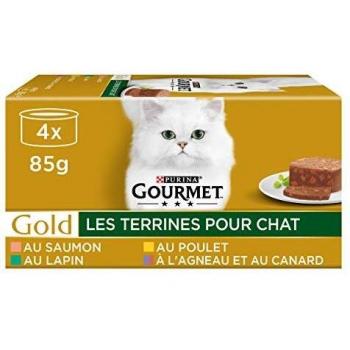 Terrines Gourmandises GOURMET – Lapin, Poulet, Agneau‑Canard & Saumon – 4x85 g – Lot 24