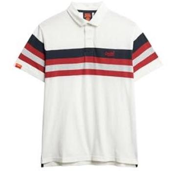 Polo Superdry à manches courtes rayé blanc S
