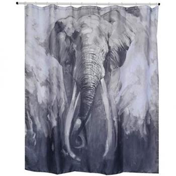 Rideau de douche Spirella Éléphant Polyester 180x200cm Bleu Gris