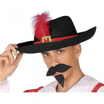 Cappello Moschettiere Nero e Rosso