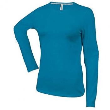 Damen Langarmshirt Kariban Col Rond in Blau (L)