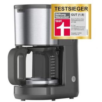 PurShine Kaffeemaschine KF1500 Grau – Braun‑Filterautomat, 1,7 L Kaffeekanne