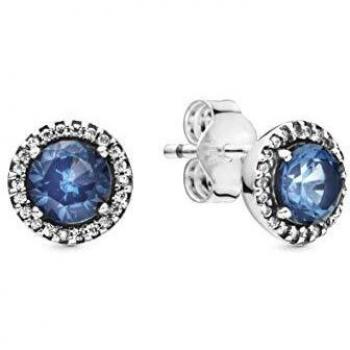 Pendientes Pandora de Plata con Brillo Azul