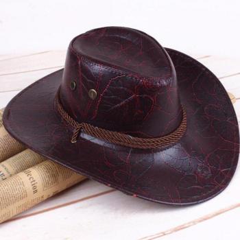 Sombrero Pantera de Cuero PU con Visera Grande