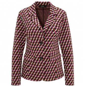 Aniston SELECTED geometrischer Blazer in Schwarz und Beere