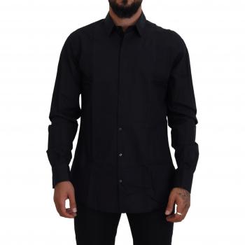 Dolce & Gabbana Men's Black Gold Dress Shirt