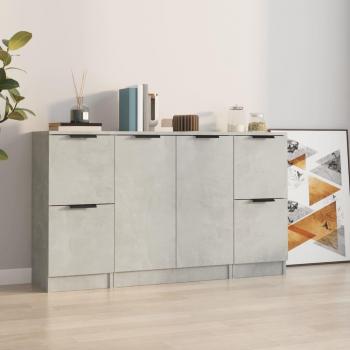 VidaXL Sideboard Set 3 Pieces Concrete Grey Engineered Wood