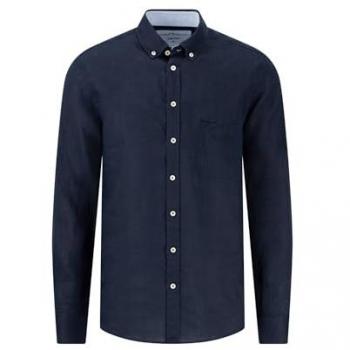 FYNCH-HATTON Leinenherrenhemd Regular Fit, Größe 3XL – Marine