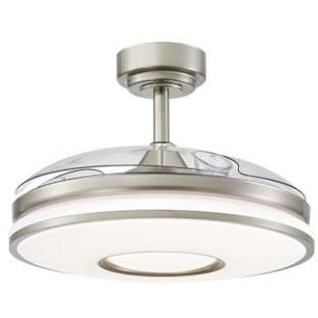 Ventilador DC Dani 72 W, 3 aspas desplegables, 7200 lm, color níquel, remoto + temporizador