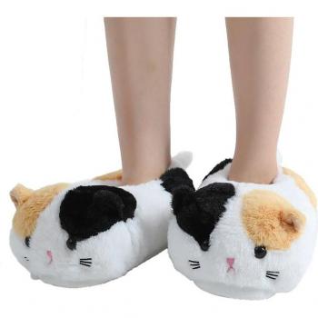 Millffy Women's Black and White Cat Slippers