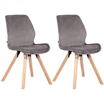 Luna Esszimmerstuhl 2er Set mit Holzgestell