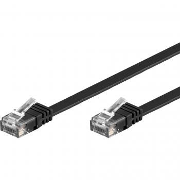 TECHLY Professional Cavo di Rete Patch Piatto Cat.6 Nero UTP 1m