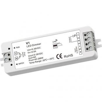 Kabelloser LED Dimmer 12V/24V V1 8A mit 4 Zonen und RF-Fernbedienung