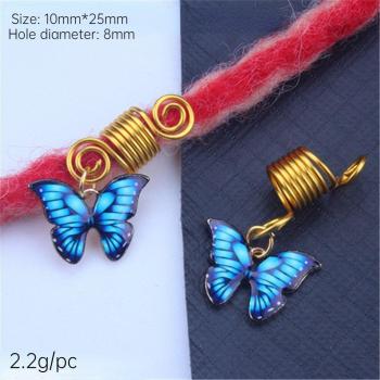 Decoración de cabello trenzado con colgante de mariposa de aleación de zinc