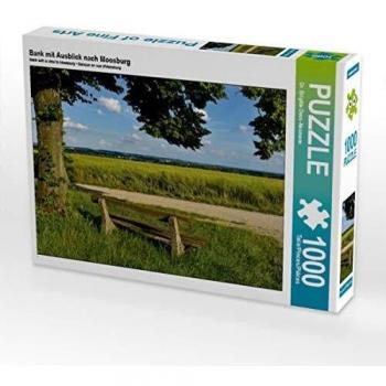 CALVENDO Puzzle Bank mit Ausblick nach Moosburg Bild von Brigitte Deus-Neumann