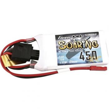 Pack LiPo Gens Ace 7,4 V 450 mAh 2 cellules 30 C bloc JST‑SYP
