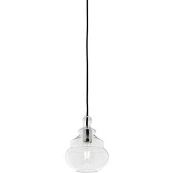 Sforzin Adone Miloox Pendant – 19cm Clear Glass, 1 Bulb