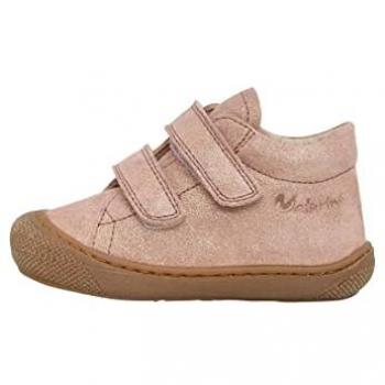 Baskets montantes rose pour enfants Naturino COCOON VL SUEDE GLITTER