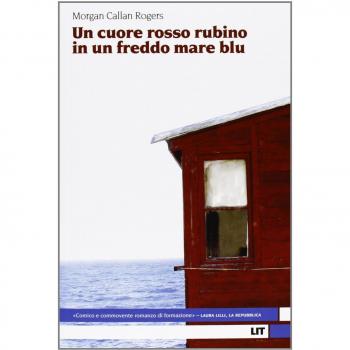 Un cuore rosso rubino in un freddo mare blu