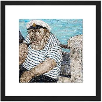 Akira Tanaka – “Gondola View, Venice” (1970) – 8x8″ Wood-Frame Picture with Mount