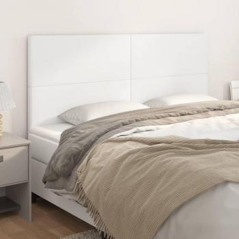 Kopfteile 4er Set Weiß 90x5x78/88 cm Kunstleder