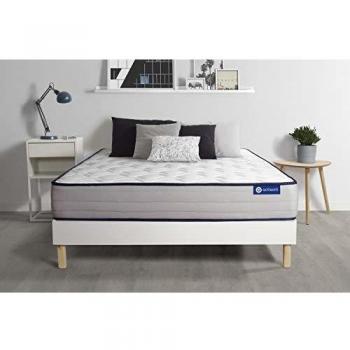 Pack Sommeil Actilatex : Matelas Latex & Mémoire de forme 90x200 cm, 5 zones, sommier kit blanc – Ferme (22 cm)