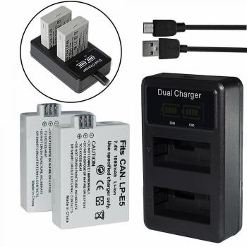 Kit Batterie et Chargeur LP‑E5 – Canon EOS 500D, 1000D, X2, 2X