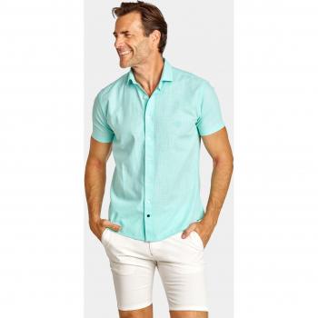 Camisa Semihilo Corto Verde Agua