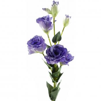 80cm Purple Wild Rose Stem with Leaves